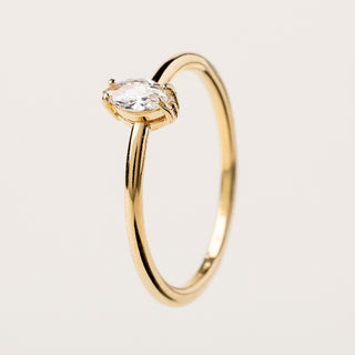 Anello in argento 925 con zircone taglio navette punto luce