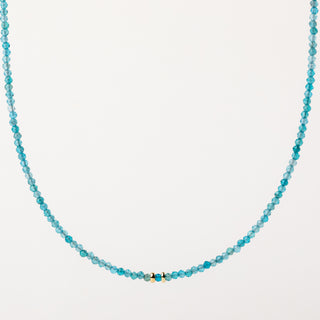 Collana in argento 925 placcato oro con pietre naturali di apatite sfaccettate