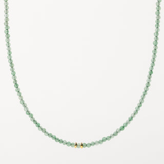 Collana in argento 925 placcato oro con pietre naturali di avventurina sfaccettate