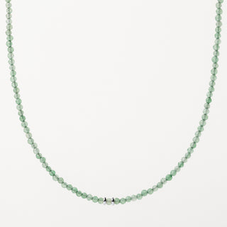 Collana in argento 925 placcato oro con pietre naturali di avventurina sfaccettate