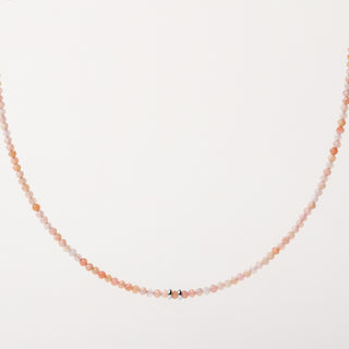 Collana in argento 925 placcato oro con pietre naturali di Opale rosa sfaccettate