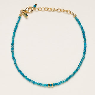 Bracciale in argento 925 placcato oro con pietre naturali di Apatite sfaccettate