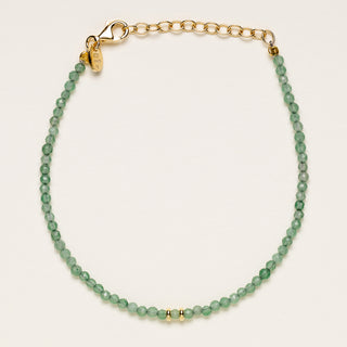 Bracciale in argento 925 placcato oro con pietre naturali di Avventurina sfaccettate