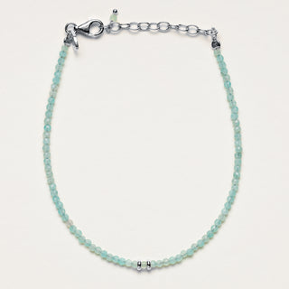 Bracciale in argento 925 placcato oro con pietre naturali di Amazzonite sfaccettate