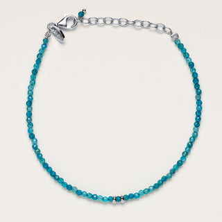 Bracciale in argento 925 placcato oro con pietre naturali di Apatite sfaccettate