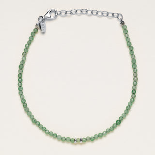 Bracciale in argento 925 placcato oro con pietre naturali di Avventurina sfaccettate