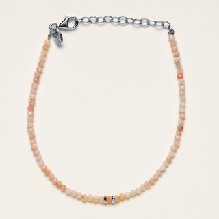 Bracciale in argento 925 placcato oro con pietre naturali di Opale rosa sfaccettate