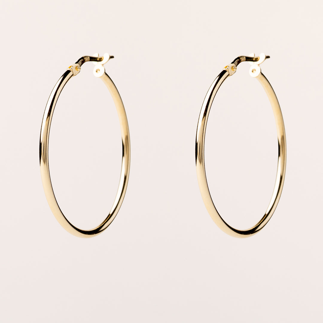 Orecchini A Cerchio Sottile InSCINTILLE – Placcati Oro O Argento – Made In Italy – Nickel Free – Confezione Regalo – Scegli Colore E Dimensione