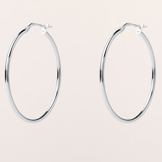 Orecchini a cerchio 3,5 cm in argento 925 placcato oro minimal e lucidi