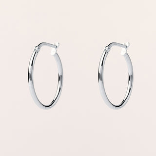 Orecchini a cerchio 2 cm in argento 925 placcato oro minimal e lucidi