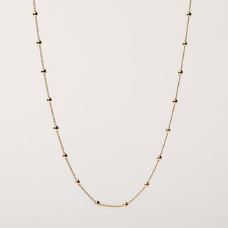 Collana choker 43+6 cm in argento 925 placcato oro con sfere dorate lungo la catena