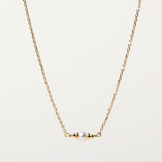 Collana 40+4 cm in argento 925 placcato oro con perla centrale elegante e minimal