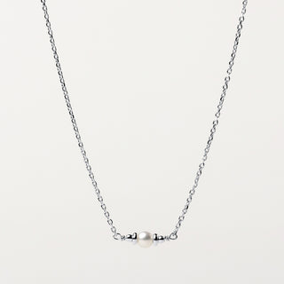 Collana 40+4 cm in argento 925 placcato oro con perla centrale elegante e minimal
