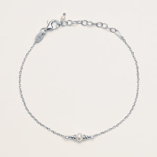 Bracciale 15,5+3 cm in argento 925 placcato oro con perla centrale elegante e minimal
