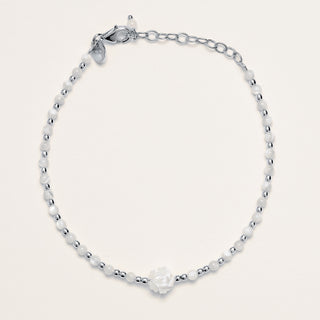 Bracciale in argento 925  con fiore in madreperla. Elegante e delicato.