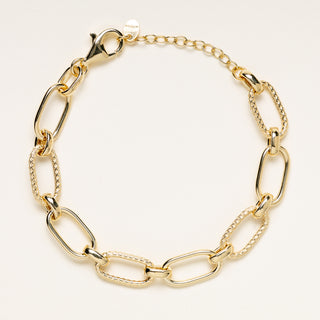 Bracciale statemente argento placcato oro maglia larga