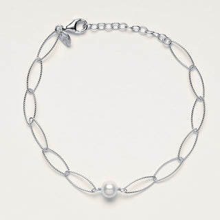 Bracciale con perla naturale d'acqua dolce, elegante e delicato.
