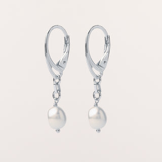 Orecchini perla acqua dolce pendenti 3 cm