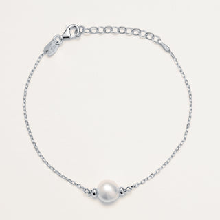 Bracciale perla acqua dolce regolabile Argento