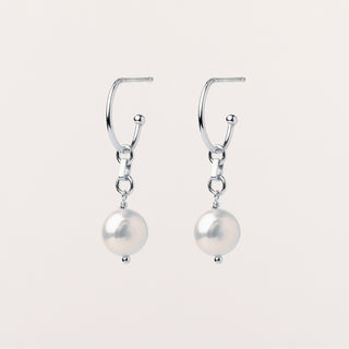Orecchini perla acqua dolce 3 cm Argento