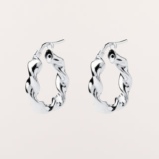Orecchini hoop intrecciati Argento 1 cm