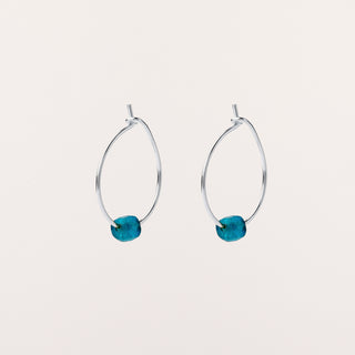 Orecchini cerchio con pietre naturali Argento con pietre naturali Argento 925