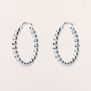 Orecchini cerchio sfere Argento moderni