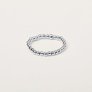 Anello elasticizzato Argento sfere minimal elegante regolabile