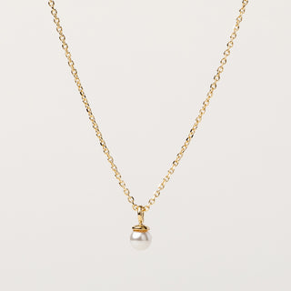 Collana argento placcato oro con pietra sintetica elegante 40+4 cm