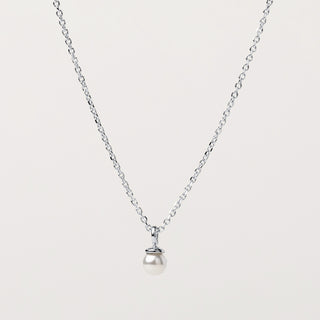 Collana argento  con pietra sintetica elegante 40+4 cm
