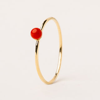 Anello argento placcato oro pietra sintetica minimal
