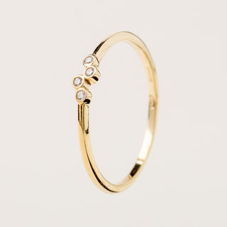 Anello argento placcato oro zirconi design raffinato