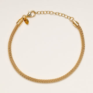 Bracciale argento placcato oro maglia elegante 15.5 cm