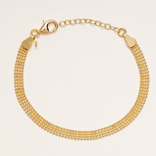 Bracciale argento placcato oro minimal elegante 15.5 cm