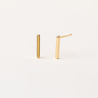 orecchini donna oro barra corta minimal | gioiello elegante minimal in oro