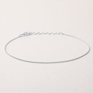 Cavigliera groumette sottile Argento donna 22,5+3 cm