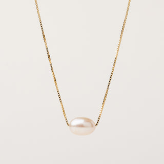 Collana con perla d'acqua dolce centrale e catena veneziana 40+4