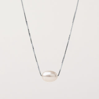 Collana con perla d'acqua dolce centrale e catena veneziana 40+4