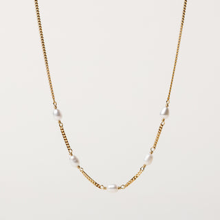 Collana perle acqua dolce oro elegante donna artigianale