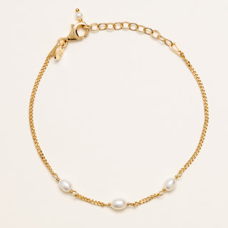 Bracciale perle acqua dolce oro elegante donna