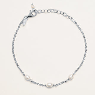 Bracciale perle acqua dolce Argento elegante donna