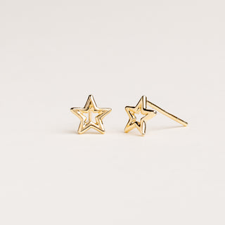 Orecchini lobo stella oro eleganti donna