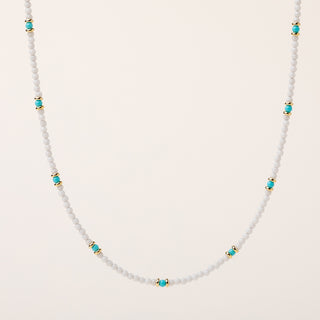 Collana pietre sintetiche bianche turchese
