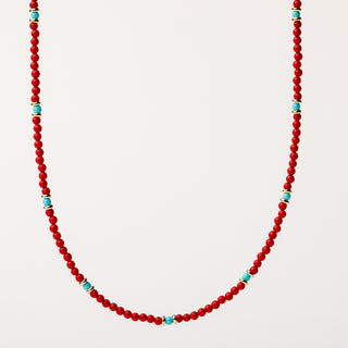 Collana pietre sintetiche bianche turchese