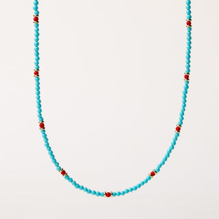 Collana pietre sintetiche bianche turchese