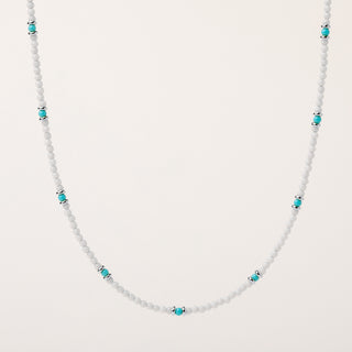 Collana pietre sintetiche bianche turchese