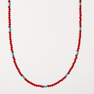 Collana pietre sintetiche bianche turchese