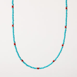 Collana pietre sintetiche bianche turchese