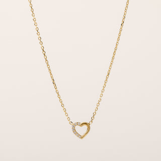 Collana cuore zirconi oro romantica