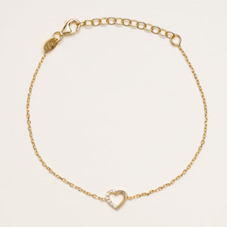 Bracciale cuore zirconi oro elegante